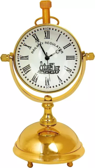 Reloj de escritorio de latón vintage mecánico decorativo reloj de regalo