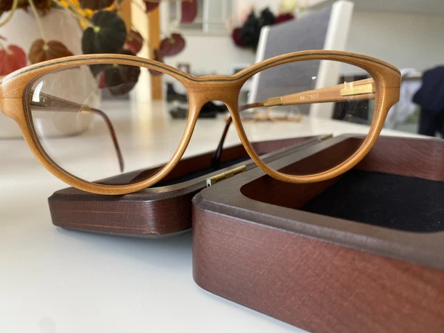 Monture Lunettes En Bois Et OR 22 Carats WOODLOOK – Neuve Sans étiquette, Style Unique