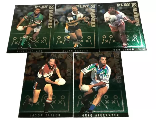 1995 Dynamic M. Rugby League Series 2 Playmakers Unsigned Card Full Set(5)-Rare