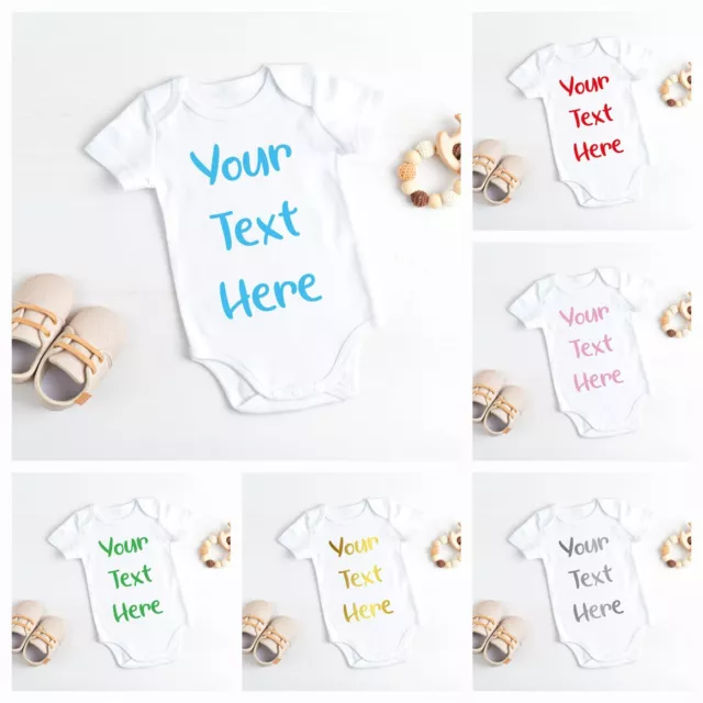 Baby Grow Vest Bodysuit Personalised *Your Text Here* Shower Gift Boy Girl