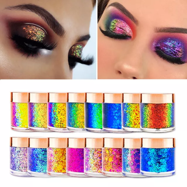 Multi Chrom Lidschatten Pigmente Langhaltend Chameleon Glitzer Pailletten