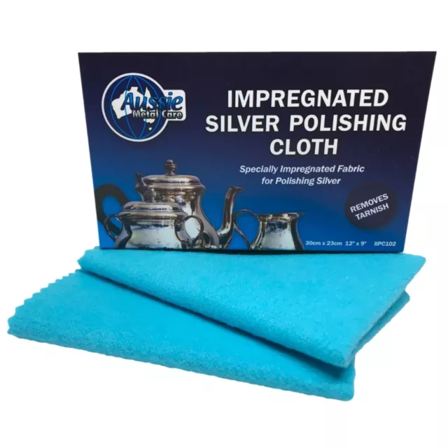 Silver Cleaning & Polishing Cloths With Anti Tarnish LARGE 30cm x 23cm-2 Pack