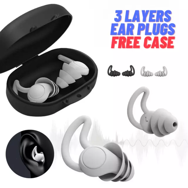 Uk Noise Cancelling Comfortable 3 Layer Earplugs 40db Ear Plugs for Sleep/work