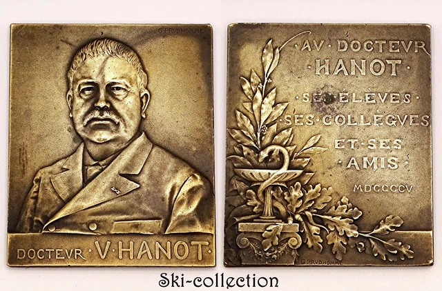 Hanot MEDAILLE-PLATTE DR. V. Hanot ,Seine Hoch,Kolleginnen und Kollegen,Amis ...
