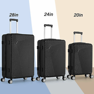 3PCS Luggage Suitcase Spinner Hardshell Lightweight Spinner TSA Lock 20/24/28"