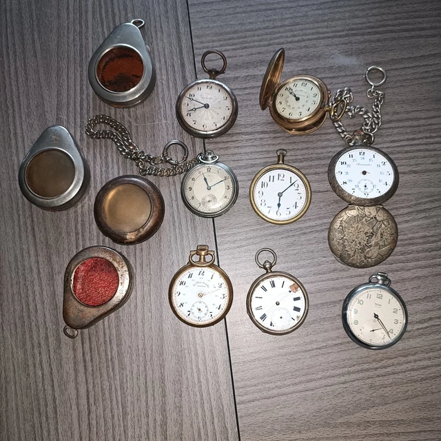 Montre De Gousset Atlas Chasseur Dorée - Copie Ancienne, Quartz, Occasion Avec Boîte
