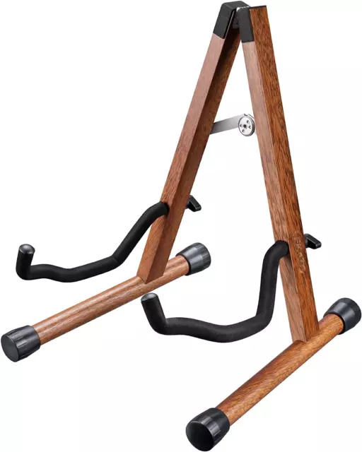 Wood Guitar Stand, Acoustic Electric Guitar Stand with Padded Foam, Wooden Guita