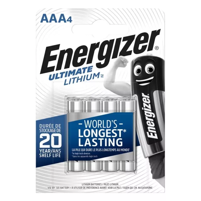 4x Batterien LR03 Micro AAA Energizer Ultimate Lithium im Blisterpack
