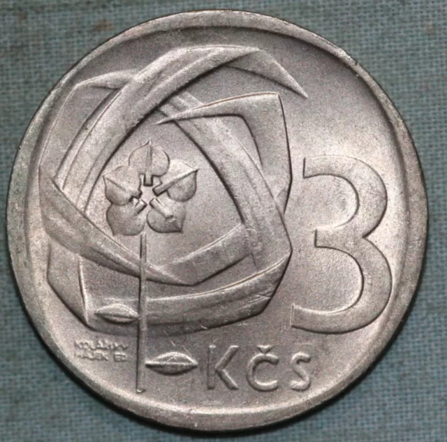 Czechoslovakia 3 Koruny 1965 Uncirculated Coin~ 93¢ tracked shipping