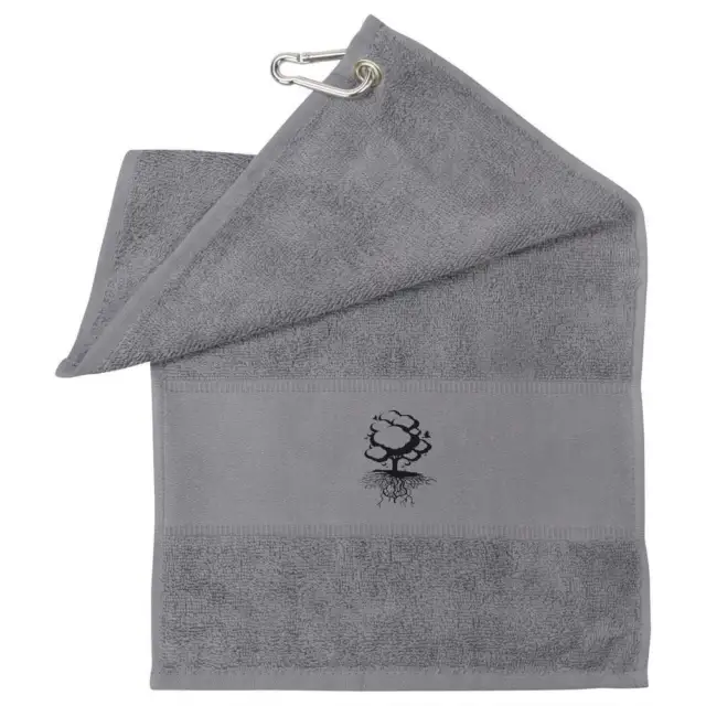 'Tree With Roots' Grey Golf / Gym Towel (GT00001180)