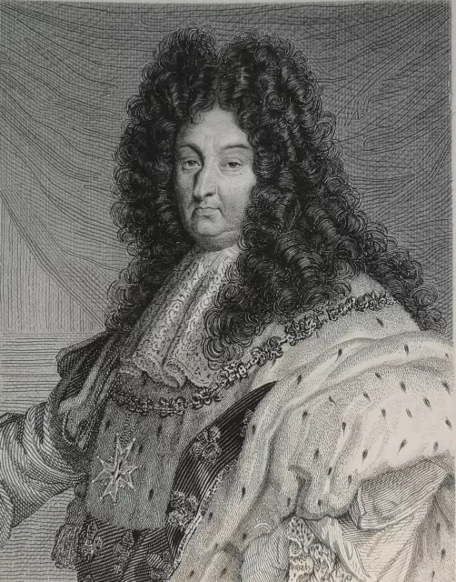 Kupferstich 1839. Portrait Ludwig XIV. (1638-1715). Andry (peint) und Pannier (g