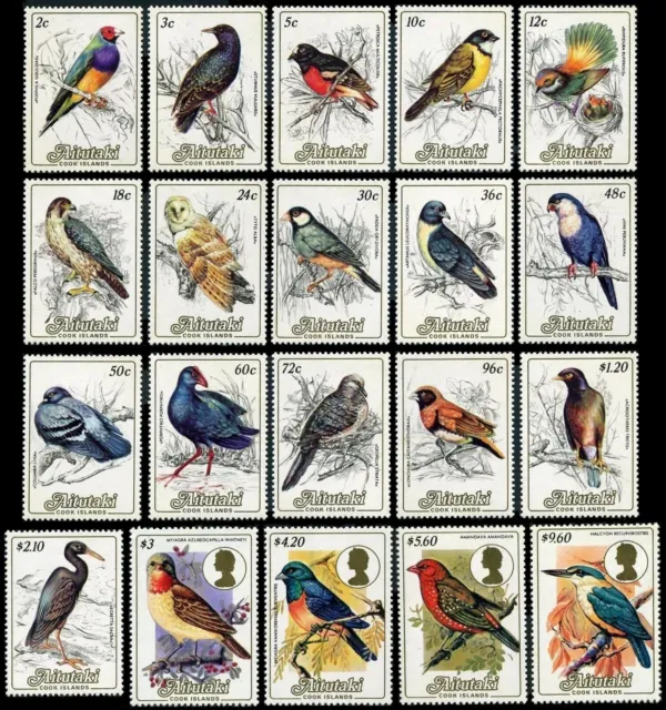 Aitutaki SG475-494 ~ 1984 Cook Islands Set of 20 x Birds Stamps MUH - CV £66.00
