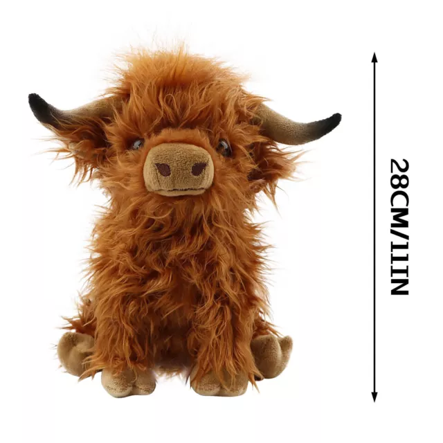 Highland Cow Toys Plush Dolls Soft Teddies Scottish Kids Toddler Cute Scotland