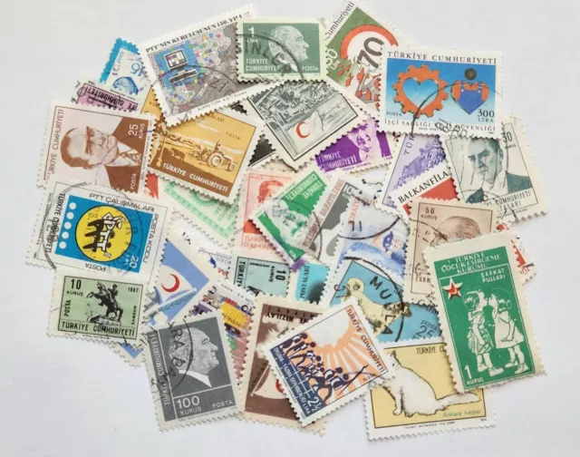 Turkey ,Asia  Kiloware collection 125 different used/mint stamps never hinged .