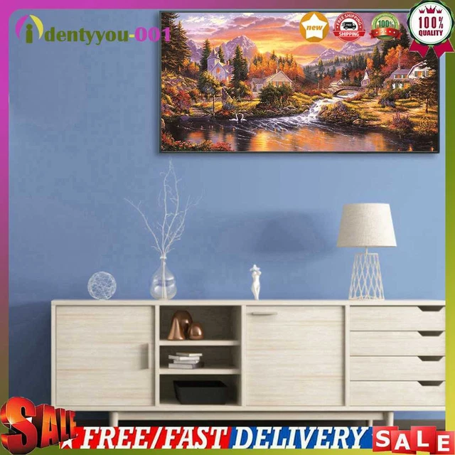 Kit de pintura por números hágalo usted mismo paisaje rural imagen al óleo artesanía decoración de pared para el hogar