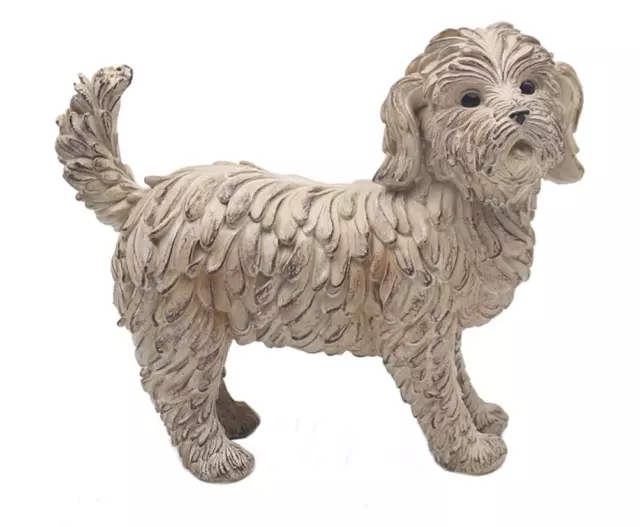 Cockapoo Dog Statue standing wood effect dog ornament cockerpoo gift ideas