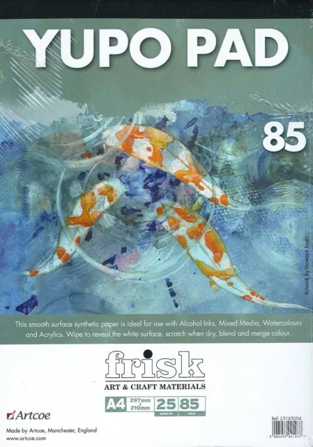 Frisk YUPO Synthetic Artist Painting Paper PAD - 25 Sheets - 85gsm - A5, A4, A3