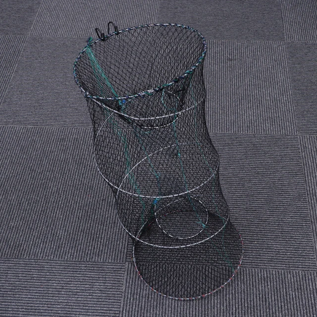 Filet de piège en maille pliable en fonte plaqué zinc Cage de crevettes pour 11