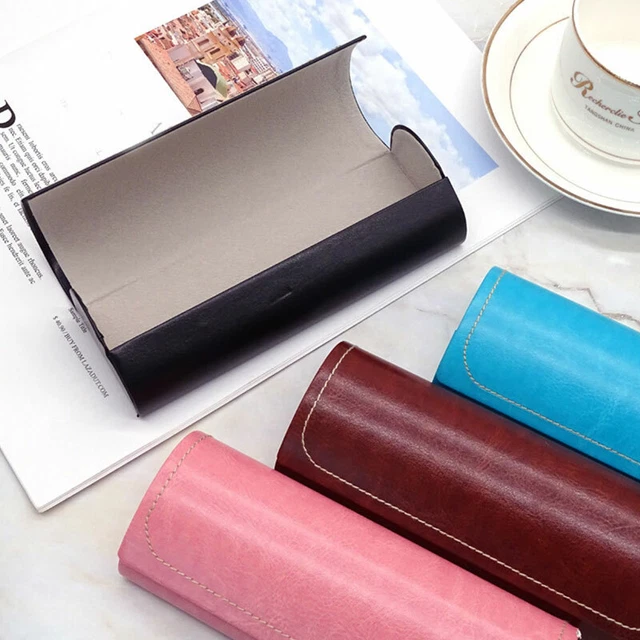 Waterproof Hard Frame Leather Eyeglass Case Reading Glasses Box Spectacle Cases
