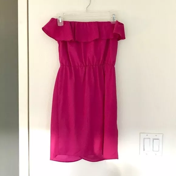 Amanda Uprichard NY Joan Pink Ruffle Silk Strapless Tulip Dress X-Small 3
