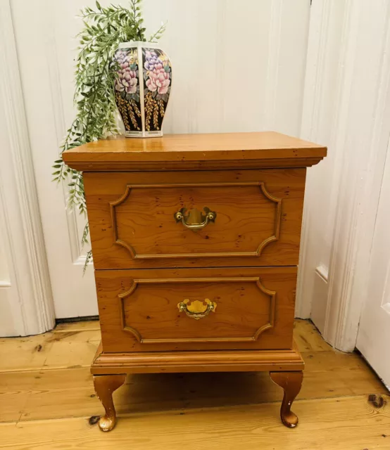 Vintage Quality Wooden Antique Bedside Console Table Chest Of Drawers