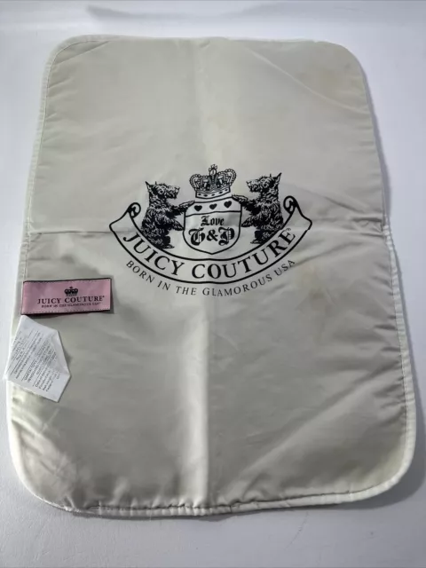 Juicy Couture Logo Baby Changing Mat/Pad Cream And Black 17” X 23.5”
