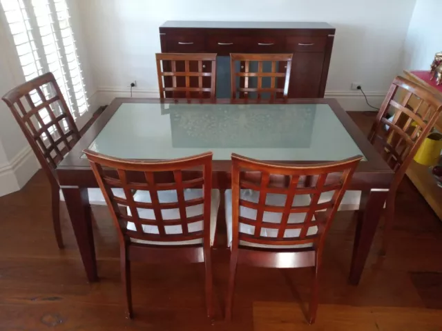 7 Piece Dining Suite Set + Matching Buffet, Table and Chairs