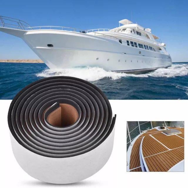 (Brown & Black)EVA Imitation Teak Anti Slip Yacht Boat Traction Pad Grip Mat HG5