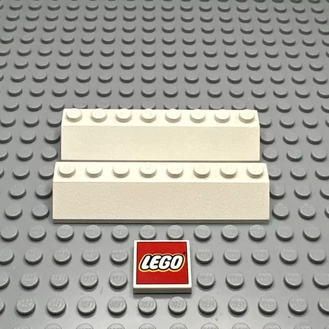 LEGO® pietra da tetto inclinata pendenza 4445 2x8 bianca 2 pz