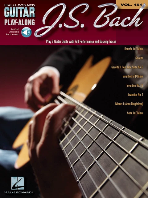 J.S. Bach Guitar Play-Along Vol 151 Learn to Play Classical Music Tab Book Audio