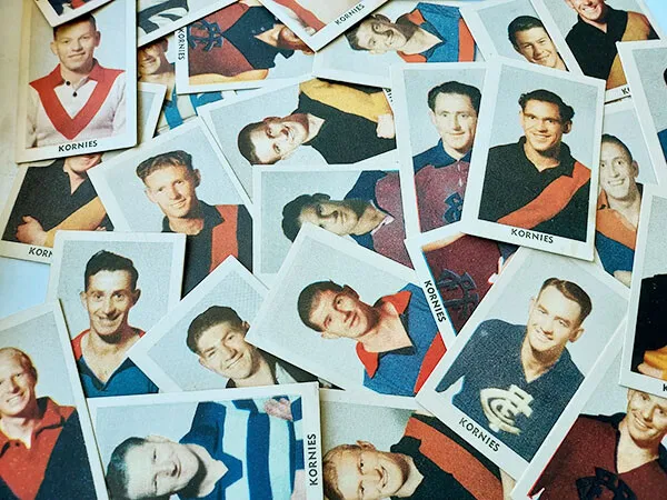 Kornies 1949 VFL Footballers - pick the cards you need from set of 108 EXC