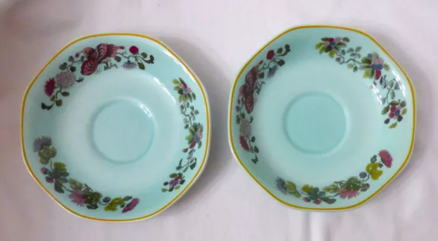 English Ironstone Adams Calyx Ware  Saucers Ming Jade 5 ½” – Set of 2