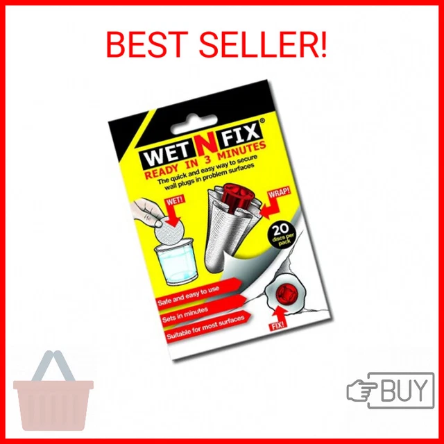 WETNFIX (20 Discs) - Fixing Wall Anchors Fast! Ideal for Loose Wall fixtures Suc
