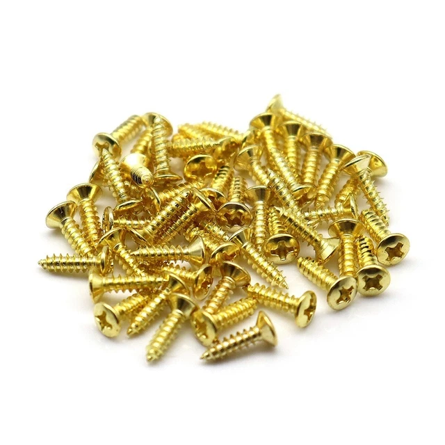 50x Electric Guitar Bass Pickguard Screws for ST TL SG LP Style guitar 3mm Gold 50x Electric Guitar Bass Pickguard Screws for ST TL SG LP Style guitar 3mm Gold