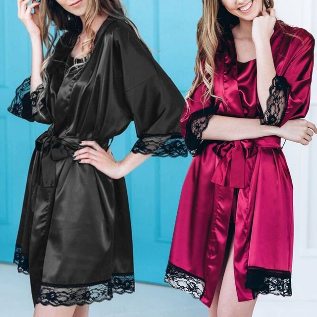 Mini Lingerie de Nuit Lot Chemise de Nuit Robe Pyjama Demi Manches Confortables