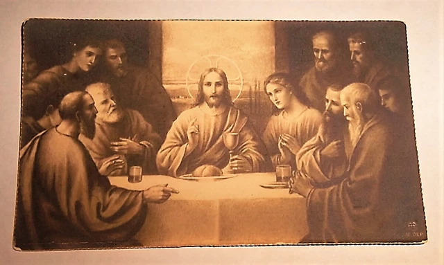 Stampa Su Legno Con Cornice Dell'Ultima Cena | Ricordo Prima Comunione In Italiano | Holyart