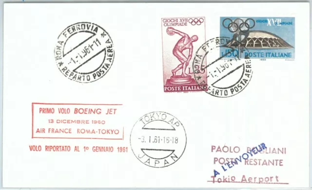 70943 - ITALY - Postal History - FIRST FLIGHT:  Roma Tokyo - Pellegrini 410 AD