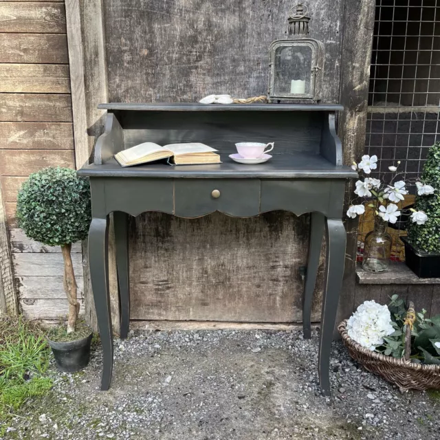 Black Hand Painted French Country Style Desk / Dressing Table / Console Table