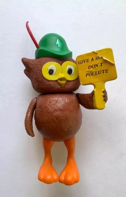 Vintage 1970's R. Dakin Woodsy Owl Plastic Figure - Give a Hoot Don't Pollute