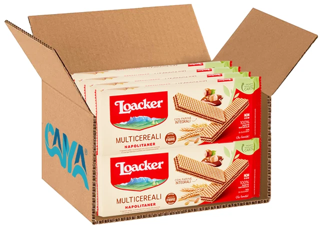 8X Loacker Multicereali Wafer con Farina Integrale con Crema alle Nocciole 175g