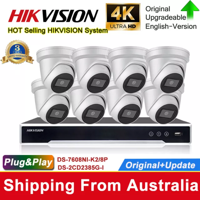 HIKVISION 4K 8MP Darkfighter CCTV system kit 8CH 8 POE IP Camera DS-2CD2385G1-I