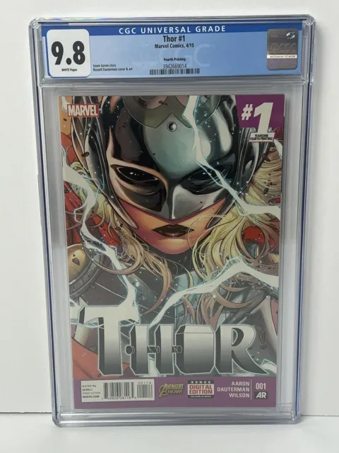 Thor #1 Fourth Print Marvel Comics 2015 CGC 9.8 Jane Foster Becomes The New Thor