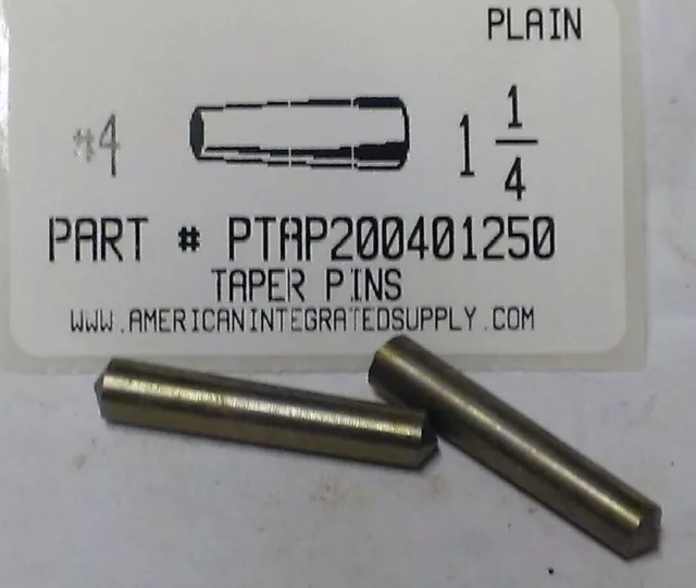 #4X1-1/4 Taper Pins Steel Plain .250" Large End Diameter (5)
