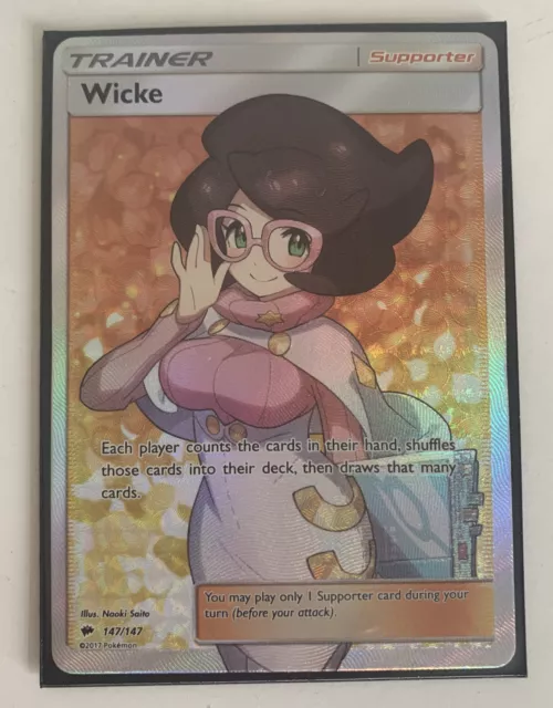 Wicke Pokémon Trainer Card (Full Art) 147/147 Burning shadows Ultra Rare