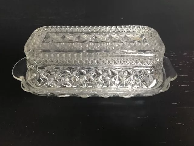 1850-1915 Antique EAPG Early American Pressed Glass Butter Dish