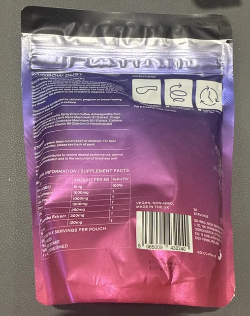 SPACEGOODS RAINBOW DUST + Adaptogen Super Blend 240G Coffee Flavour Exp ...