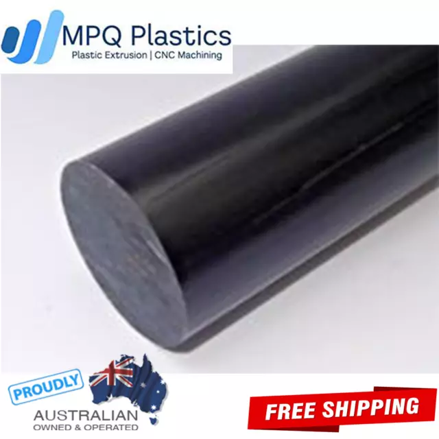 Black HDPE Rod (70mm) Diameter x 500mm Long Engineering Plastic Ultralene