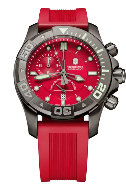 Victorinox Swiss Army Red Dial Dive Master 500 Men's Chronograph Watch 241422