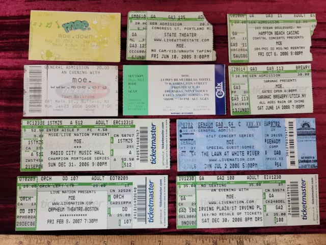 10X MOE USED Concert Ticket Stub LOT