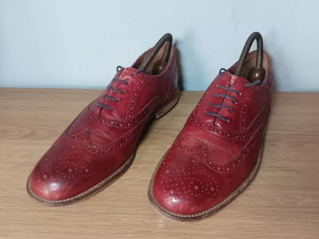 BERTIE MENS BROGUE Shoe UK 9 black patent leather box almond 22.97 PicClick UK